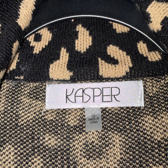 Kasper Black and Tan Animal Print Coat - Picture 2 of 3